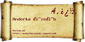Andorka Özséb névjegykártya